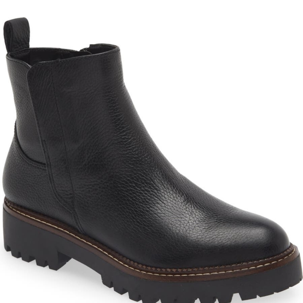 Nordstrom Miller 2 Water Resistant Boots, size 9, Black Pebbled